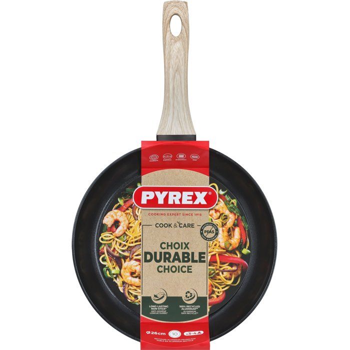 Poele - PYREX - Cook & Care - 26 cm - Anti-adhérent - Induction - Sans PFAS