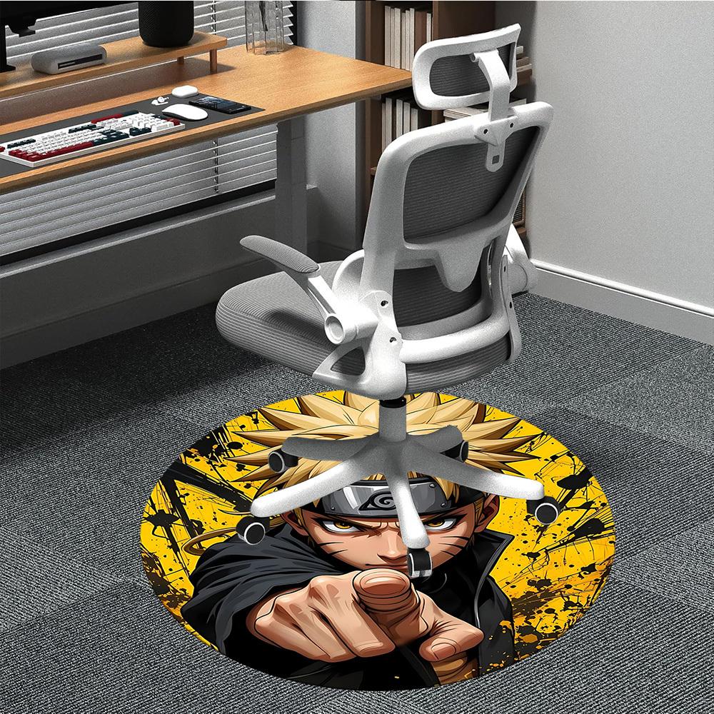 1PC Naruto Office Round Area Rug Suitable For Office, Under Office Chairs Bedroom Living Room Home Decor, Room Deco T1224005