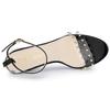 Allegra K Women's Ankle Strap Sandals, Transparent Block Heel, Black, Size 26.0 cm