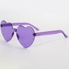 2024 Женские цветные ПК в форме сердца, тонированные солнцезащитные очки для вечеринок, для девочек, винтажные, Uv400, цвета, без оправы, поляризованные солнцезащитные очки