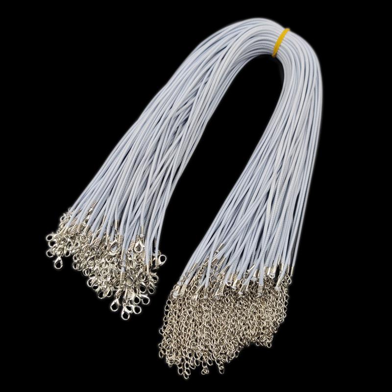 Pendant Charms Findings Necklace Chain Rope 10Pcs 2mm Unisex Lobster Clasp String Cord Fashion 16 Colors Twisted Adjustable Braided PU Leather Beads