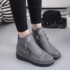 Handmade Ankle Boots With Fur Retro Boots Shoes Women Fashion Handmade Slip-on Soft Leather Winter Warm Boots Ladies C260