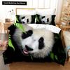3D Panda Bedding Set Lovely China Black White Animal Duvet Cover King Queen Bamboo Comforter Cover 2/3pcs Polyester Quilt Cover