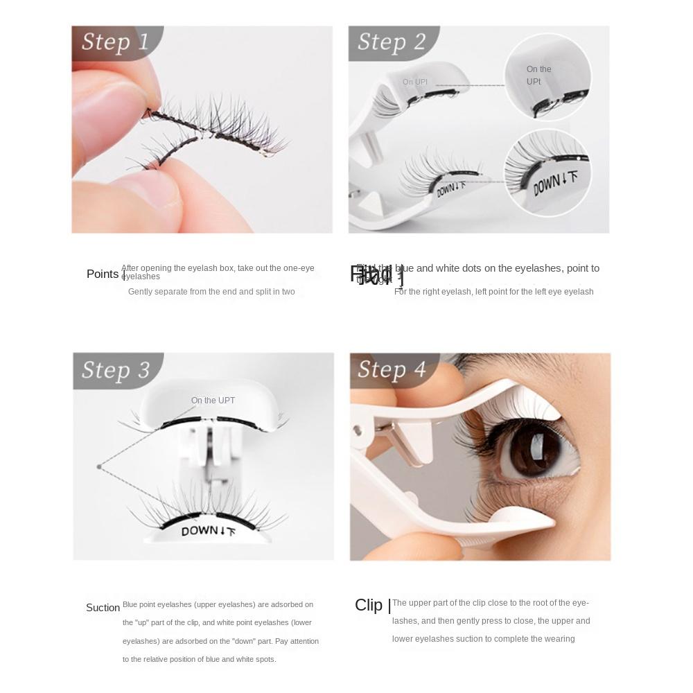 Reusable Magnetic Eyelashes with Clip DIY False Eyelash Clusters  Lady Makeup Tools
