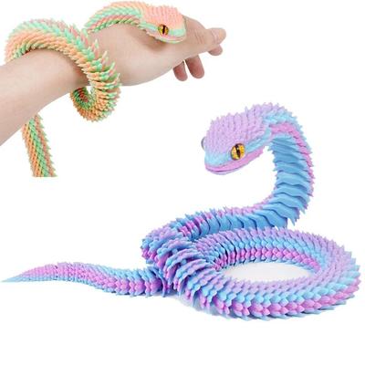 30 см 3D-печатная змея, светящаяся подвижная фигурка-симуляция змеи, многоцветная 3D-печатная модель, орнамент в виде змеи, креативный домашний офис, декор рабочего стола