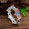 New Enamel Color Irregular Small Flower Elastic Bracelet Women's Fashion High-end Flower Elastic Bracelet