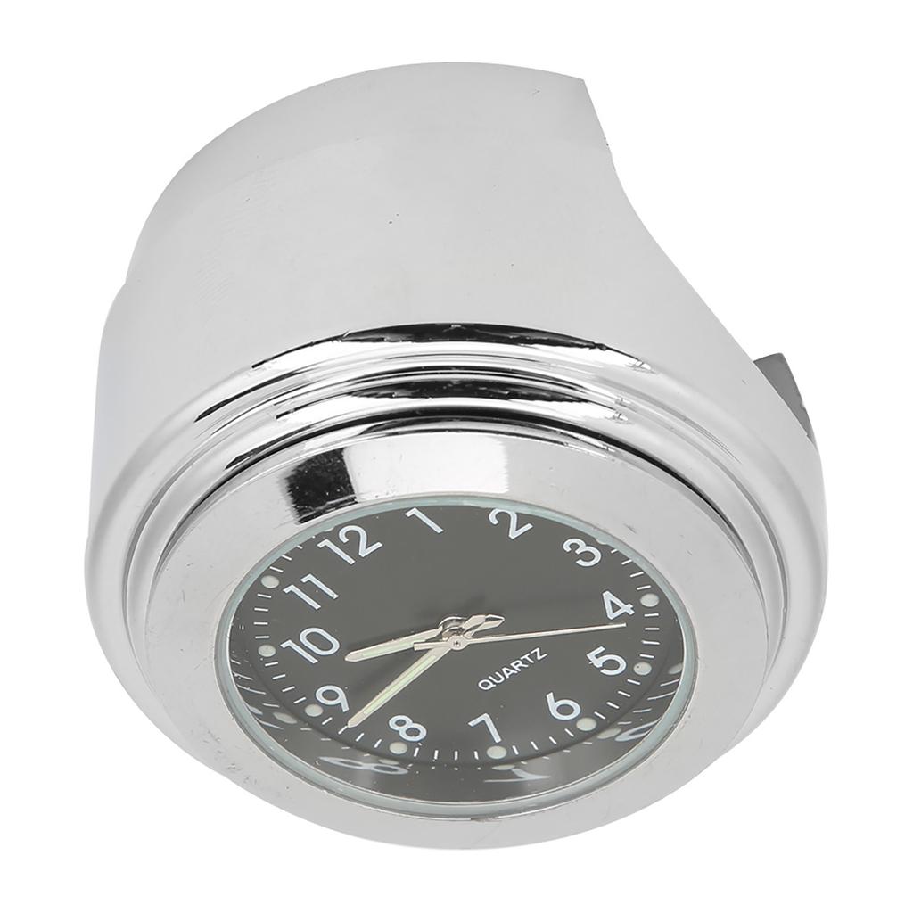 Водонепроницаемые мотоциклетные часы с хромированным покрытием, часы с циферблатом для велосипеда для рулей 7/8 дюйма - 1 дюйм, черный циферблат