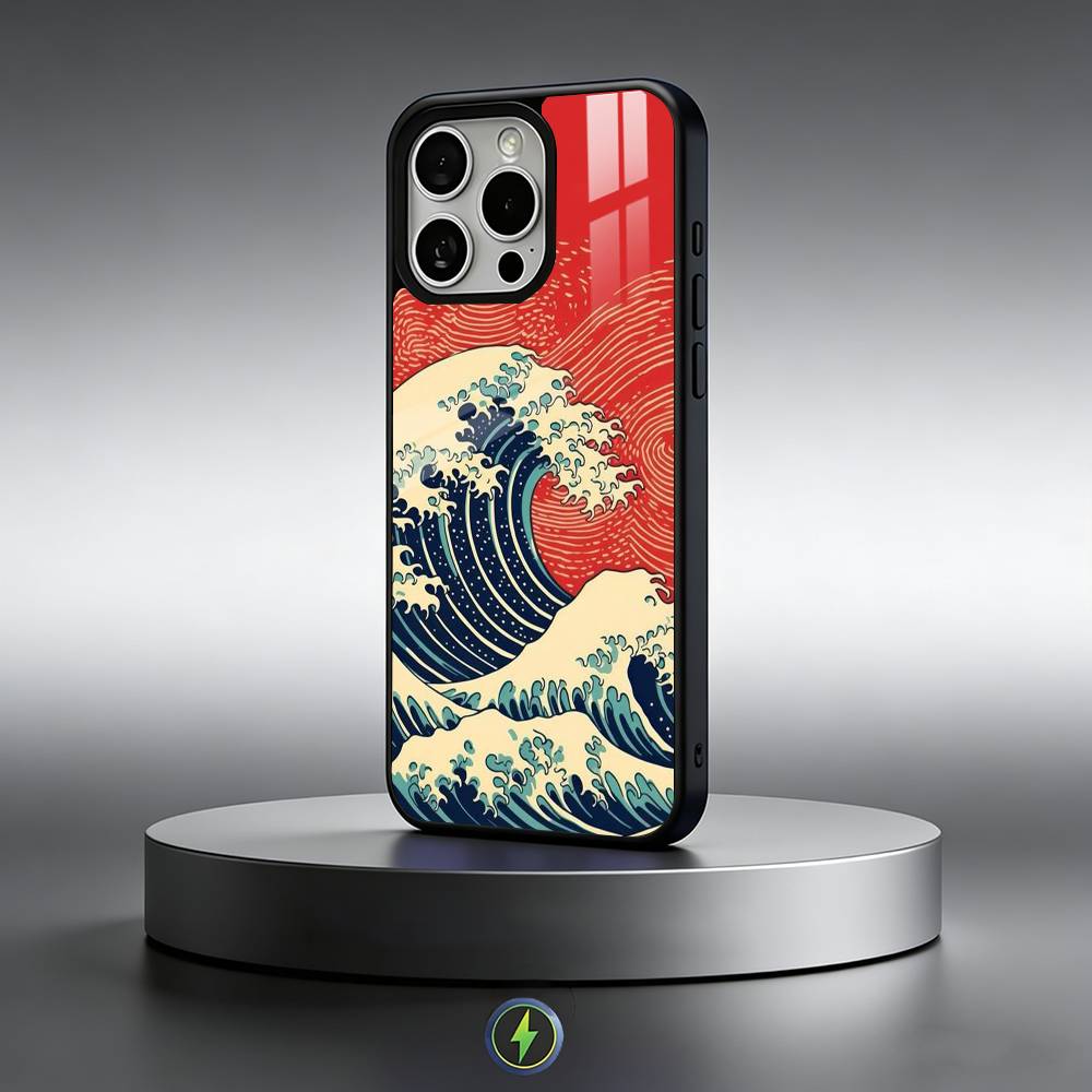 Японская Укиё-э Морские Волны Чехол для Телефона Для iPhone17,16,15,14,13,12,11 Plus,Pro Max Магнитный Для Magsafe Беспроводная Зарядка