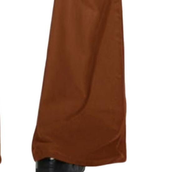 Мужские расклешенные брюки с 4 карманами, средней посадки, однотонные, на пуговице и молнии, длинные