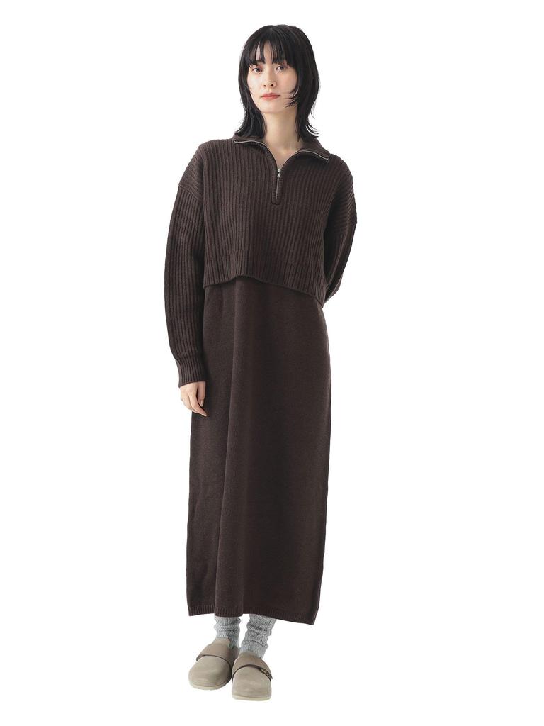 LIFE STORE by BEAMS Layered Knit Size M BMING Dress, Women's, Gray,