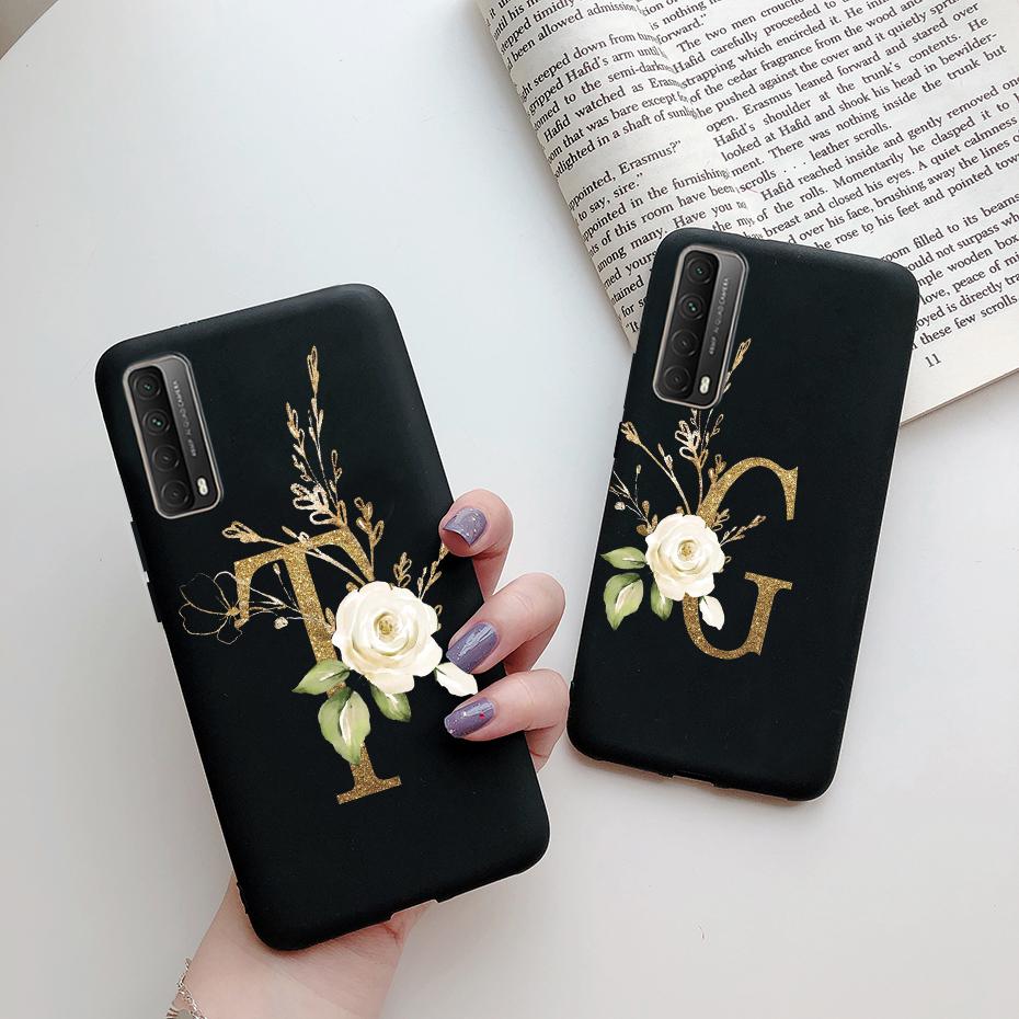 Модный Цветочный Чехол с Буквами Ударопрочный для Huawei P Smart 2021 Мягкий ТПУ Чехол для Huawei Y7A 2020 Y 7A Y7 A Чехлы для Телефонов 6.67"