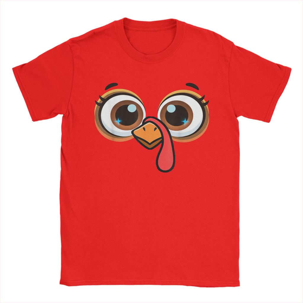 Funny Turkey Face Thanksgiving -Cute Family Matching Men's T Shirt  Casual Tee Shirt Short Sleeve Crew Neck T-Shirt Clothing