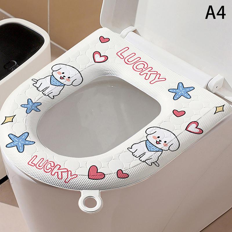 Чехол для унитаза с милым принтом и утолщенным сиденьем для унитаза из ЭВА, мягкий и прочный, с рисунком из мультфильма, для ванной комнаты, для туалета