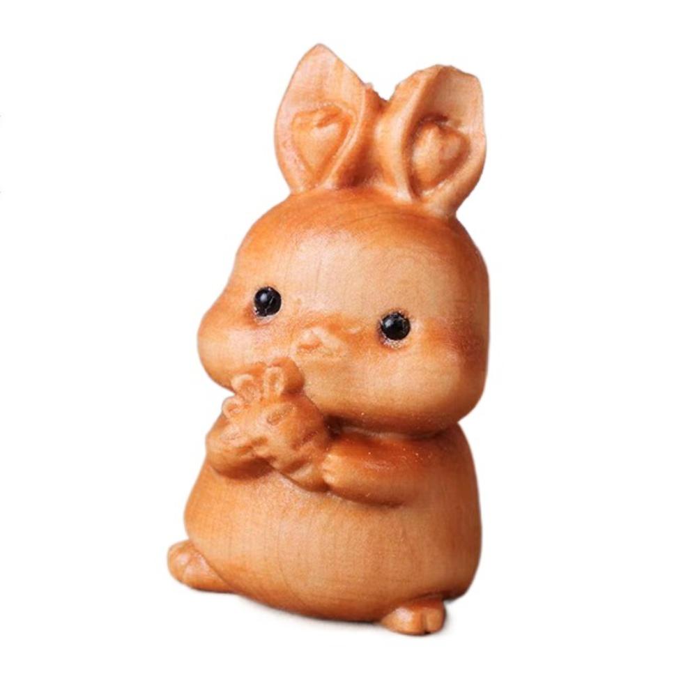 Резьба по дереву Китайский зодиак Поделки Мини Фигурка Украшение для рабочего стола Новое деревянное новогоднее украшение