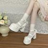 2025 New Bow High-heeled Lolita Shoes Sweet Round Head Original Women's Shoes Dream Heels Fashion Lo Shoes