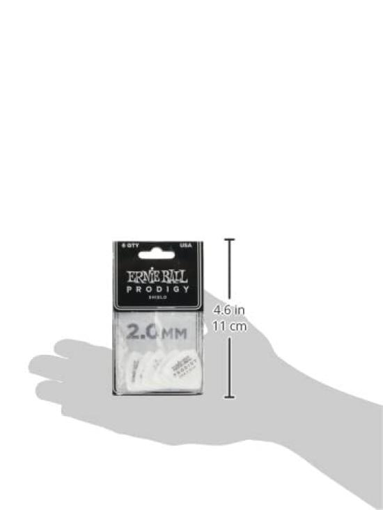ERNIE BALL 9337 Медиаторы для гитары WHITE SHIELD PRODIGY Треугольные Delrin Белые [Оригинал] 2.0 мм 6 шт.