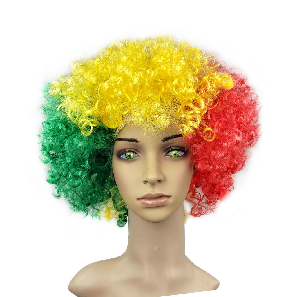 World Cup Party Wig – Colorful National Flag Hairpiece for Football Fans, Carnival & Festivals (Reusable, Hypoallergenic)