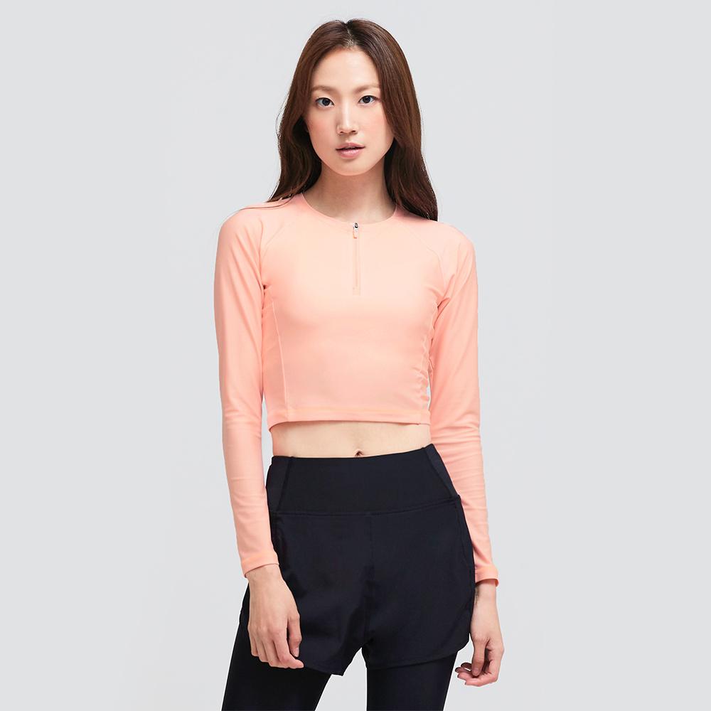 BARREL Женская укороченная кофта с молнией для плавания Ocean Crop Rash Guard Коралловая вуаль (Bi2Wwrg17Cbi)