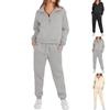 Women's Summer 2 Piece Outfits Top Long Pant Sets Casual Tracksuit Wear Long-sleeved Shorts Suit
