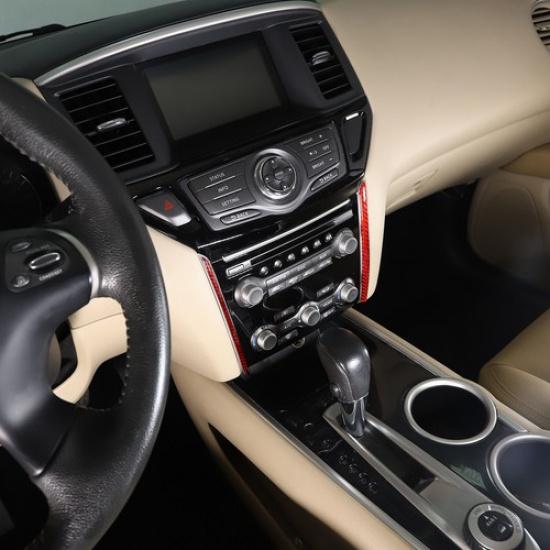 Красная карбоновая наклейка на боковую часть переключателя кондиционера для Nissan Pathfinder 13-18