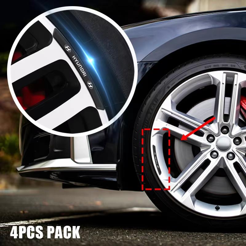 4pcs Car Wheel Rim Stickers Auto Tire Emblem Decor Decal Accessories For Hyundai Genesis N-LINE I10 I20 I30 I40 IX20 IX35 Kona HH51