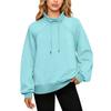 Women's Stand Collar Sweatshirt Oversized Turtleneck Drawstring Pullover Long Sleeve Top