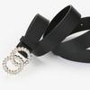 Юбка Брюки Пояса Два Круга Бриллиант Кожаный Ремень Двойная Кольцевая Пряжка Пояс Дамские Платье Ремни