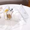 Clear Cotton Swab Storage Box Acrylic Tampon Organizer Dispenser Cosmetic Stand Sponge