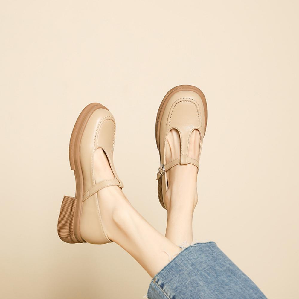 Туфли Мэри Джейн, новые кожаные туфли на толстой подошве для повседневной женской обуви