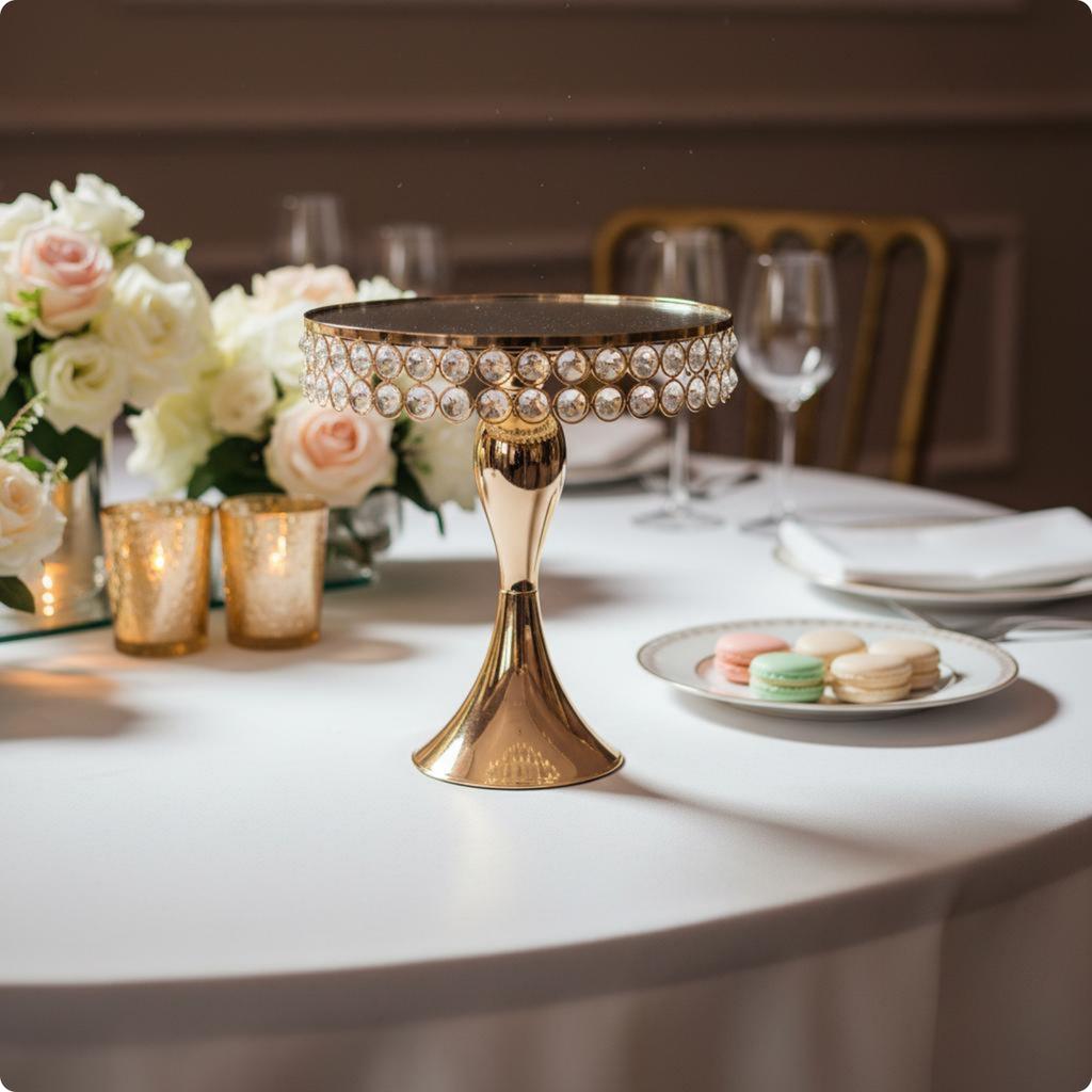 Wedding Dessert Tray Stand Decorative Gold Dessert Display Stand Cupcake Display Tray Luxury Party Decoration Stable Base