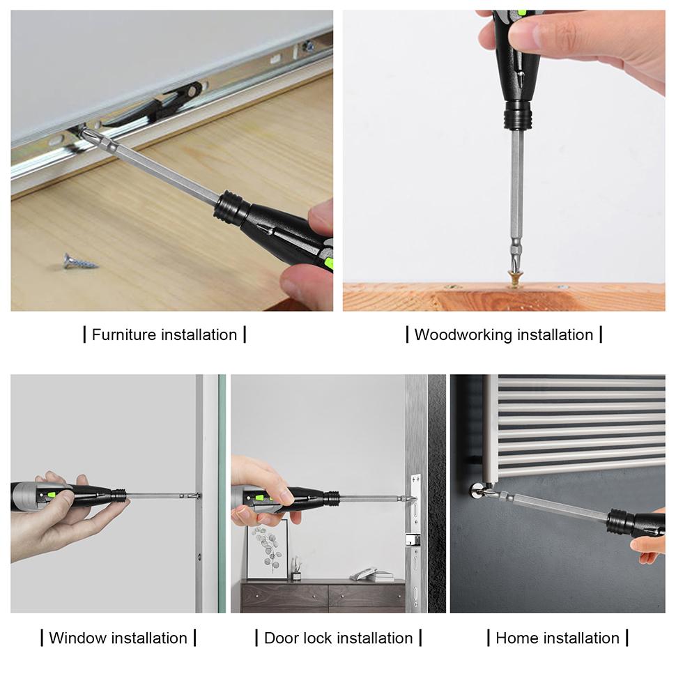 ZOKOUN 3.6V Electric Screwdriver Handheld Tool with Quick Release Dual Head Screwdriver LED Light USB Charging Handheld Cordless