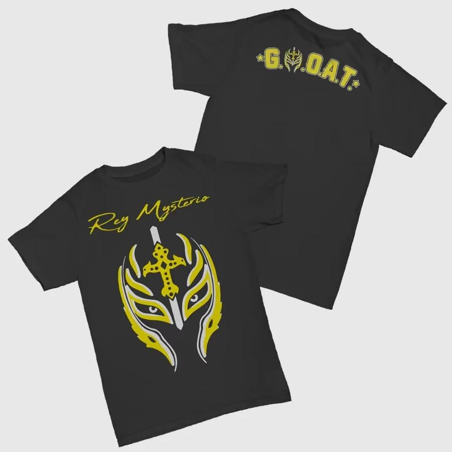 Графическая хлопковая футболка Rey Mysterio с маской и принтом 'G.O.A.T.'