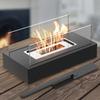 Настольный камин с двойными стеклянными панелями для использования в помещении, на открытом воздухе, на заднем дворе, на балконе, на террасе, прямоугольный камин
