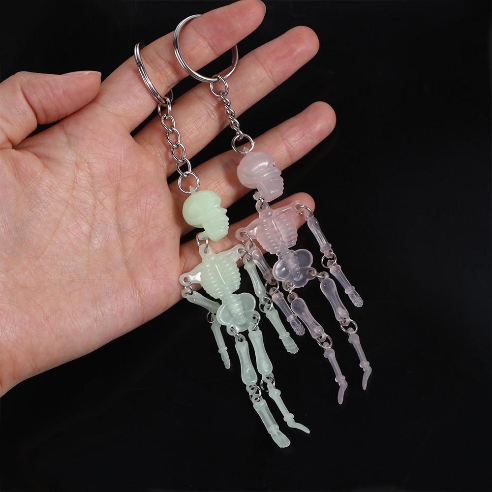 Jewelry Multi-joint Punk Skull Skeleton Keyring Skull Keychain Car Keychains Luminous Keyring