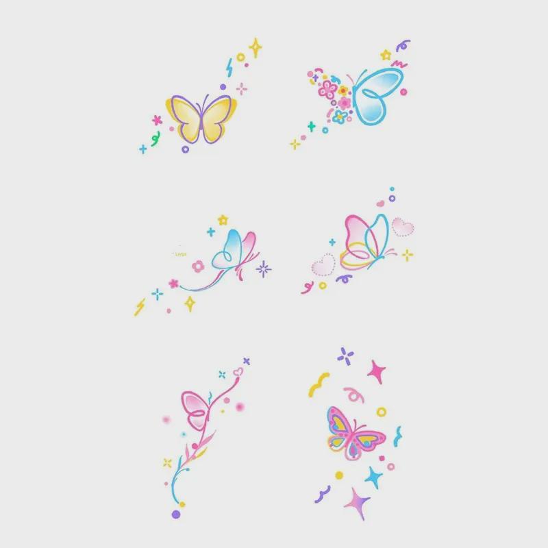 Водонепроницаемые наклейки-татуировки с бабочками и цветами для девушек — прочные и идеально подходят для рук, пальцев и тыльной стороны ладоней