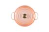 Le Creuset Cast Enamel Pot Signature Cocotte Ronde 20 Cm Peche Gas IH Oven Compatible Japanese [Authorized Product]