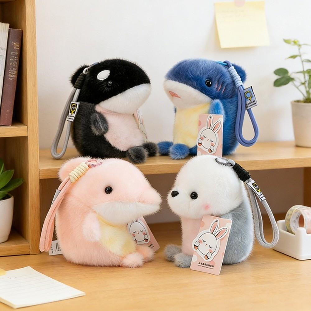Kids Marine Animal Dolphin Bag Pendant Stuffed Animals Orca Plush Keychain Soft Animal Seal Key Chain Gifts