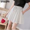 Женская летняя милая свежая тонкая короткая юбка с высокой талией в горошек, универсальная эластичная талия, большой размер, антилегкая юбка-зонтик