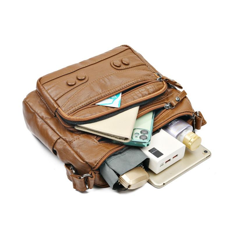 Сумка для среднего и пожилого возраста, женская сумка через плечо из мягкой кожи, большая вместительная сумка через плечо, материнская сумка