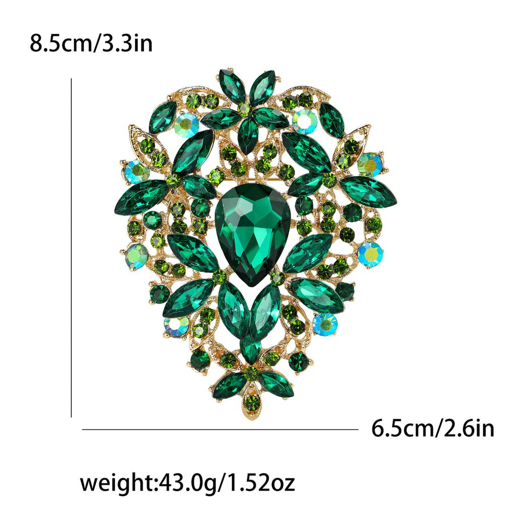 Fashion Exquisite Alloy Large Rhinestone Glass Brooch Exaggerated Temperament Women'S Clothing Corsage Jewelry Pin
