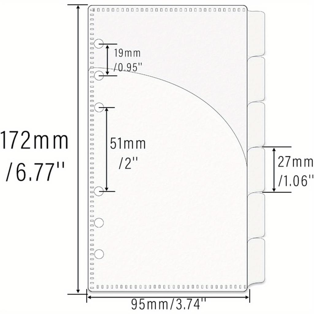 6pcs Frosted PP Binder Pocket Dividers – A6 Cash Envelopes for 6 Ring Budgeting Planner Inserts, Supplies & Accessories