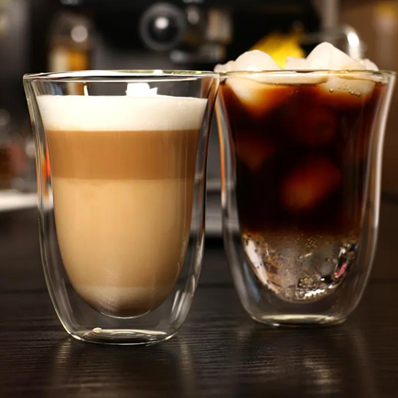 Кружка из стекла с двойными стенками, прозрачная, термостойкая, для чая, мини-стакан для виски, чашка для эспрессо, барная посуда, подарок