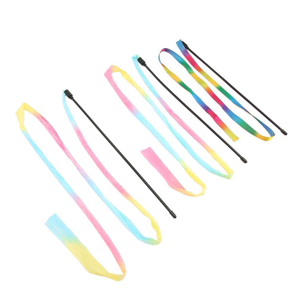 Ленточная кошачья палочка Разноцветная игрушка для снятия скуки Смешная интерактивная игрушка-палочка с лентой для котят 3 шт.