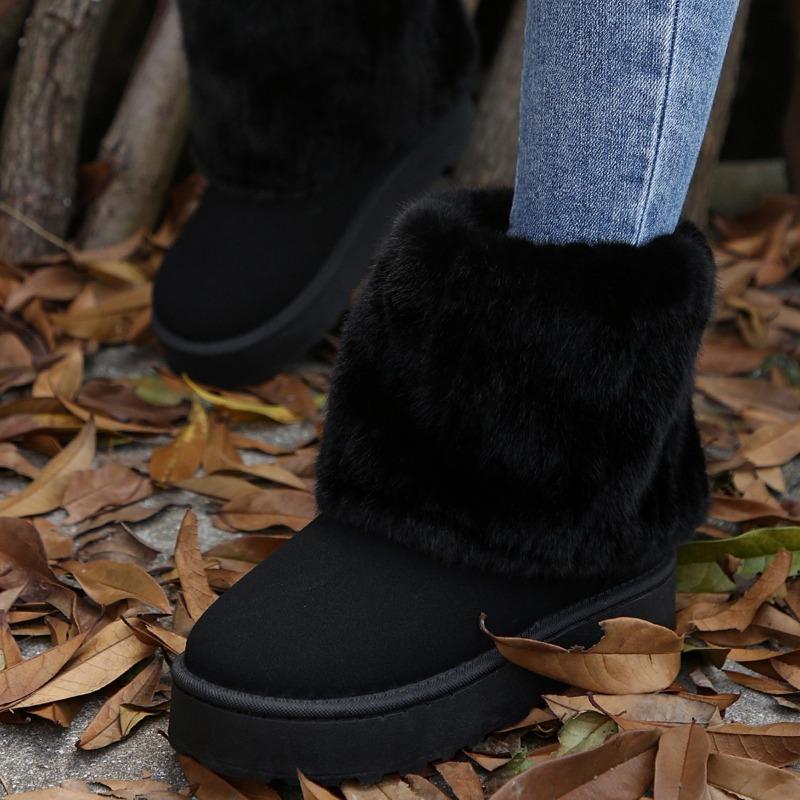 Мода 2024 зима женские новые модные нескользящие теплые зимние сапоги на толстой подошве