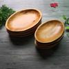 1pc Oval Wooden Fruit Tray Snacks Cake Dessert Dish Food Serving Plate Storage Organizer Kitchen Tableware