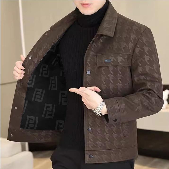 Высококачественная мужская кожаная куртка Qiandongge, мужская высококлассная модная свободная повседневная куртка из искусственной кожи, мужское пальто, весна и осень, новинка