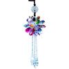 Ideamall Car Pendant, Car Decoration, Interior, Cute, Rearview Mirror Accessory, Sparkling, Crystal (Rainbow)
