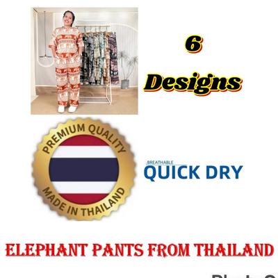 Комплект из слоновьих штанов и рубашки, круглый вырез, кроп-топ, короткий рукав, регулируемая эластичная талия со шнурком, женский принт, Таиланд, повседневный, богемный, ретро, винтажный