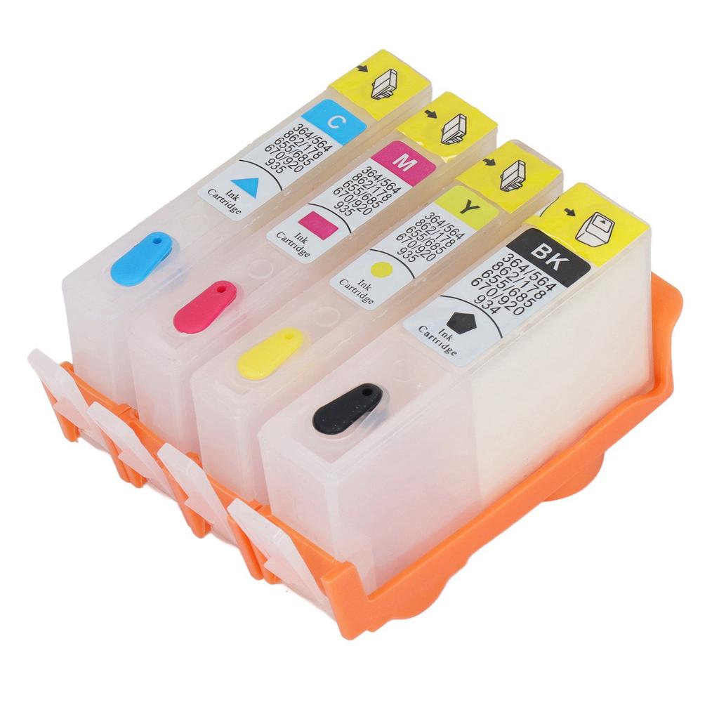 4 Pcs Ink Cartridge Black Blue Magenta Yellow Permanent Chip Replacement Refill Ink Cartridge for HP Officejet 903