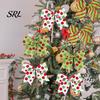 Decorative Bows for Door Wreaths 2Pcs Christmas Polka Dot Bow Decor, European Style Ribbon Ornament Tree Topper Decorations Gift Box Wreath,
